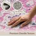 thumbnail image 6 of ODIKA 8'x10' Washable Area Rug Non-Slip Chair-Friendly Mat Pink Purple Distressed Petal Vine Botanical Transitional for Dining Room, Large Office, Lounge, 6 of 7