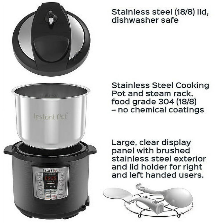 Instant Pot LUX60 Black Stainless Steel 6 Qt 6-in-1 Multi-Use Programmable Pressure  Cooker 