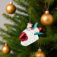 thumbnail image 3 of Northlight Santa in a Rocket Ship Glass Christmas Ornament - 4.25" - Silver, 3 of 7
