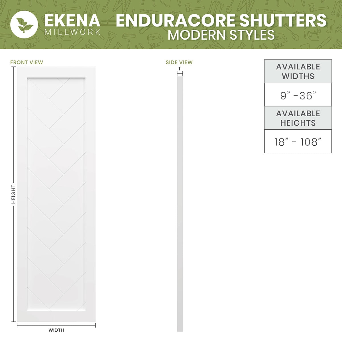 Ekena Millwork 18"W x 57"H EnduraCore Composite Center Circle Arts & Crafts Shutters, Starless Night Blue (Per Pair - Hardware Not Included)