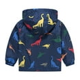 thumbnail image 4 of Mercatoo Boys Girls Dinosaur Print Zip Jacket Hooded Trench Lightweight Toddler Coats Windbreaker Outdoor Dust Coats, 4 of 8