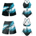 thumbnail image 6 of XYZCANDO Honduras Flag Matching Couple Beach Vacation Swimwear Tummy Control Bikini Men Swim Trunks Summer Beach Set His and Hers Beachwear Hawaiian Bathing Suits for Couples Plus Size Outfits, 6 of 6