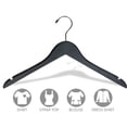 thumbnail image 4 of INTERNATIONAL HANGER Black Wood Top Hanger with Non-Slip Shoulder Grips, 100 Pack, 4 of 4