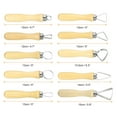 thumbnail image 2 of Uxcell 10pcs Wooden Clay Sculpting Tools Stainless Steel-Headed Pottery Trimming Set, 2 of 6