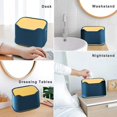 thumbnail image 5 of Small Table Trash Can, Mini Plastic Style Kitchen Desktop Trash Can with Push Button Lid, Push Top Trash Can Kitchen Trash Can Rubbish Waste Dustbin Desk Bin 2L (Blue), 5 of 5