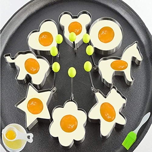 Fried Egg Mold Ring Set of 10 CHANMOL Stainless Steel NonStick Egg