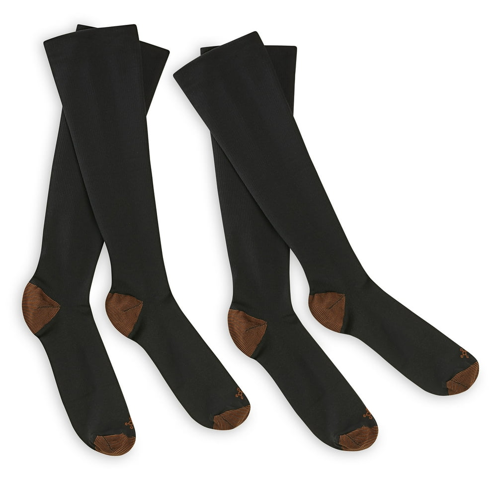 Tommie Copper Sport Compression Knee High Socks, Black, Large/Extra