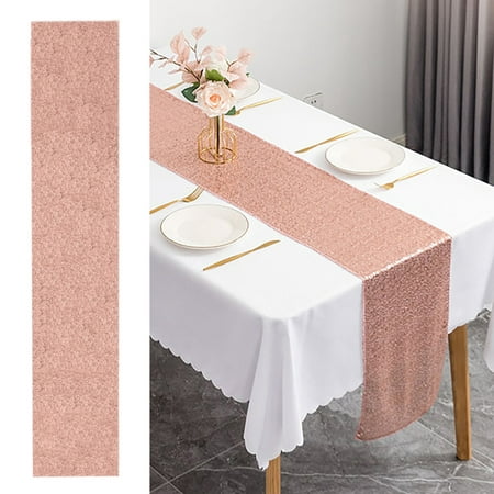 

NIUREDLTD Square Sequin Tablecloth 11.8 X63 Glitter Sequin Sequin Fabric Tablecloth Shiny Tablecloth Cover For Birthday Wedding Party Tablecloth