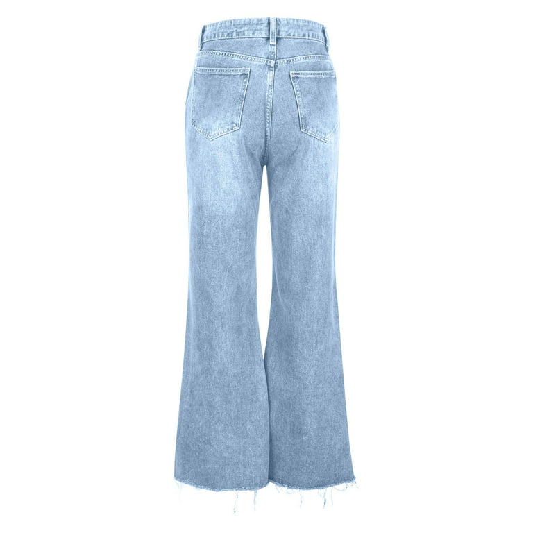 Bell Bottom Jeans for Women High Waisted Flare Jeans with Classic Wide Leg  Ripped Denim Distressed Jeans Pants 