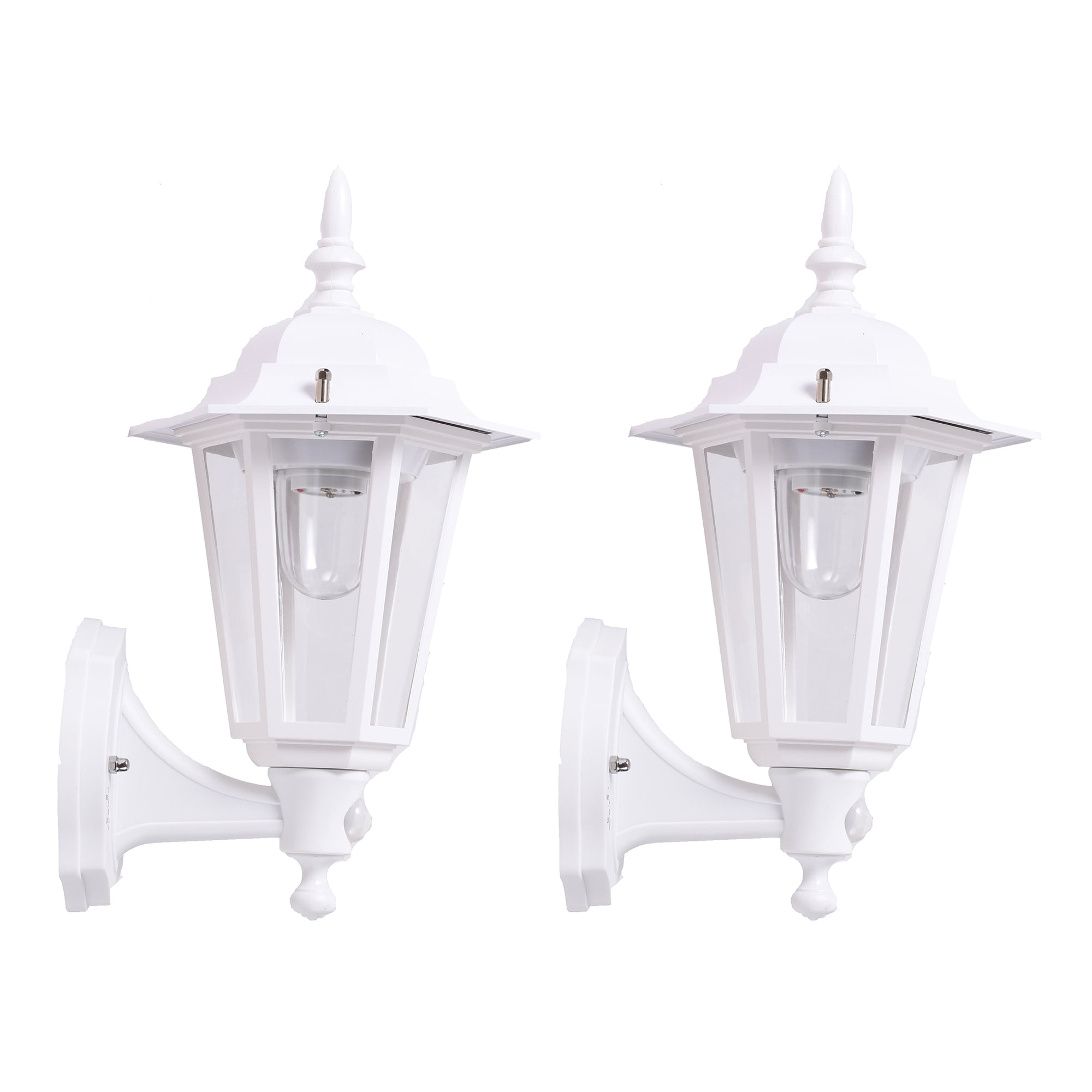 MAXSA Innovations 49719 White Battery Outdoor Wall Lanterns (2 Pack)