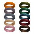 thumbnail image 4 of Paquete de 10 bandas apilables de silicona Anillo de repuesto para mujer Estilos clásicos de gimnasio Talla 9 Jinwen Anillos de silicona para hombres, 4 of 8
