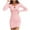 Pink, variant on HAiming Women's Long Sleeve Dress Cutout Neck Keyhole Stretchable Slim Fitted Solid Color Casual Mini Dress