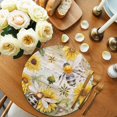 thumbnail image 2 of Sunflower Round 13 Inch Placemats Set of 8, Vintage Summer Bee Botanical Farmhouse HeatResistant Non Slip Place Mats for Dining Table, Wipeable Braided Kitchen Table Mats for Housewarming, 2 of 9