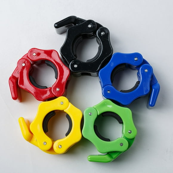yeacher Pair of Barbell Clamps Quick Release Lock 1 Inch Diameter Standard Bar Weight Plates Collar Clips Weightlifting Fitness Training