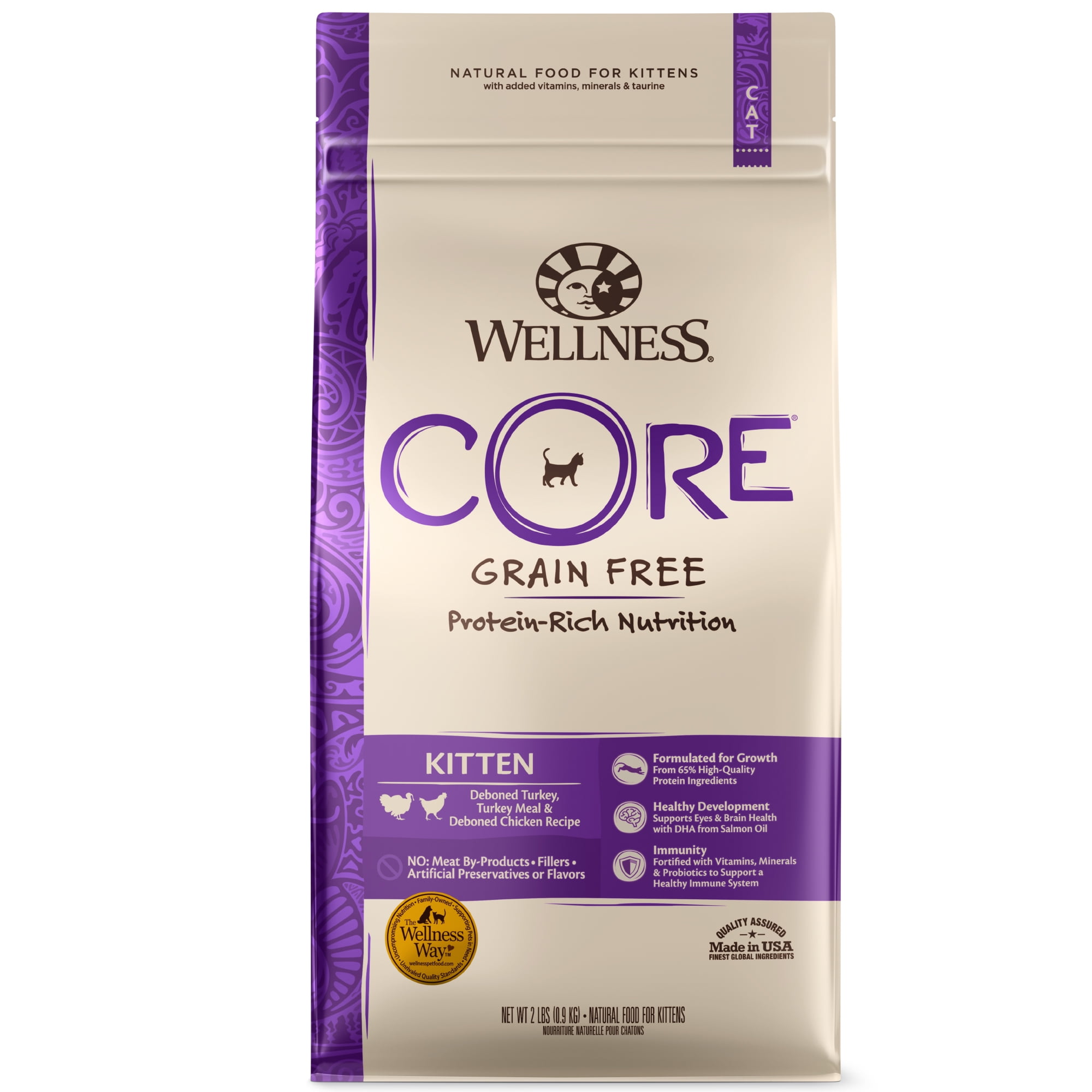 Wellness CORE Grain-Free Kitten Recipe Dry Cat Food, 2 Pound Bag – eX 