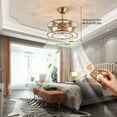 thumbnail image 2 of 18inch 40W Industrial Indoor Cage Ceiling Fan Chandelier Gold w/ Remote Control, 2 of 15