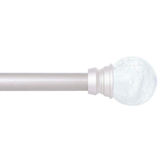 Mainstays 28-48 in. Crackle Petite Café Adjustable Curtain Rod, 1/2 in. Diameter, Brushed Nickel
