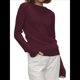 thumbnail image 1 of Suéter Básico de Cuello Redondo para Mujer, Jersey de Larga y Cuello Redondo. Rojo Oscuro L, 1 of 8