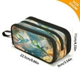 thumbnail image 3 of ALAZA Parrots Flowers Pencil Case Bag 3 Compartment Pen Pouch Large Storage Holder Box Organizer, 3 of 8