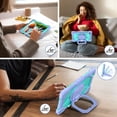 thumbnail image 4 of ELEHOLD Heavy Duty Case for Samsung Galaxy Tab A8 10.5 (2022), 3-Layer Rugged 360 Rotating Kickstand Handle Grip Shoulder Strap Kids Friendly Shockproof Galaxy Tab A8 Case X200/X205,Purple+Mint, 4 of 8
