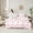 Pink B, variant on Feelyou Cute Monogrammed L Bedding Comforter Set 7pcs, Cartoon Bow-tie Full Bedding Set