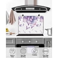 thumbnail image 4 of Large Induction Cooktop Protector Mat Purple Flower Stove Top Covers for Electric Stove, Spring Watercolor Floral Plant Decorative Stove Burner Cover Mats, Glass Top Stove Cover, 4 of 7