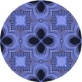 thumbnail image 1 of Ahgly Company Indoor Round Patterned Sky Blue Dress Blue Area Rugs, 7' Round, 1 of 6