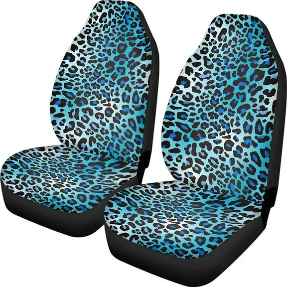 Blue Print Car Seat Covers for Men WomenComfortable Cheetah Bucket Front Seats Protectors Universal