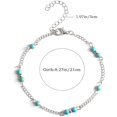thumbnail image 2 of 1 tobillera de cuentas bohemias (plata), pulseras de tobillo de plata azul, cadena de joyería para pies de playa ajustable para mujeres y niñas Sincero Electrónica, 2 of 5