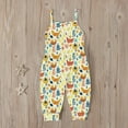 thumbnail image 4 of naisibaby Toddler Kids Girls Summer Cute Sleeveless Romper, Baby Flower Printed Suspenders Jumpsuit Yellow 2T, 4 of 8