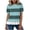 Light Blue, variant on EazyTech Women's Spring Summer Casual Loose Striped Ruffle Trim Short Sleeve Crew Neck Top
