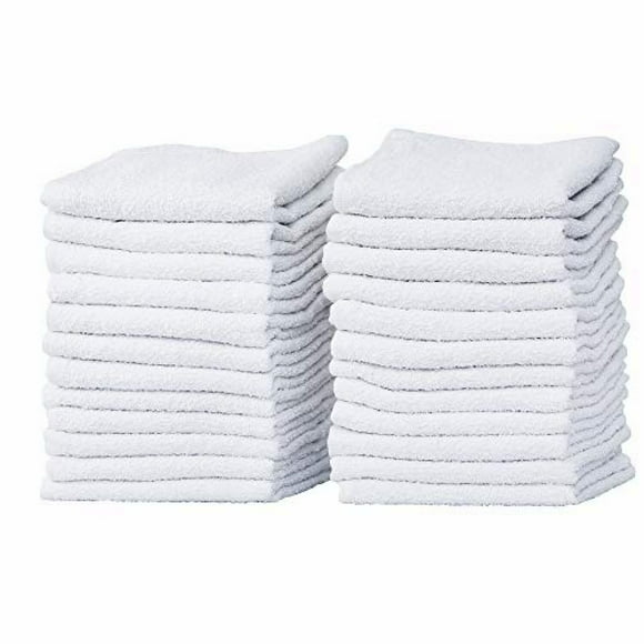 UltraSoft 24-Pack Cotton Washcloths - Durable, Lightweight, Commercial Grade, Highly Absorbent Towels