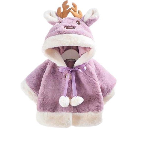 Girls' Clothing Toddlers Baby Cute Ear-Tie Windproof Thick Plush Warm Coat for 0-3 Years Save Big
