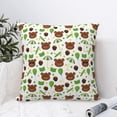 thumbnail image 4 of Pofeuu Cute Bear Print Double-sided plush pillowcase Square Throw Pillow Covers Pillows Cover for Living Room Bedroom Sofa Couch Cushion Cover（No pillow core）-26"x26", 4 of 7