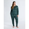thumbnail image 2 of Joyspun Women's Waffle Knit Long Sleeve Top and Joggers Pajama Set, 2-Piece, Sizes S-3X, 2 of 5