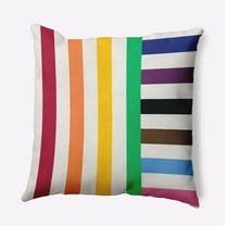 18" x 18" Simply Daisy Christmas Stripes Polyester Indoor/Outdoor Pillow, Multi Qty 1