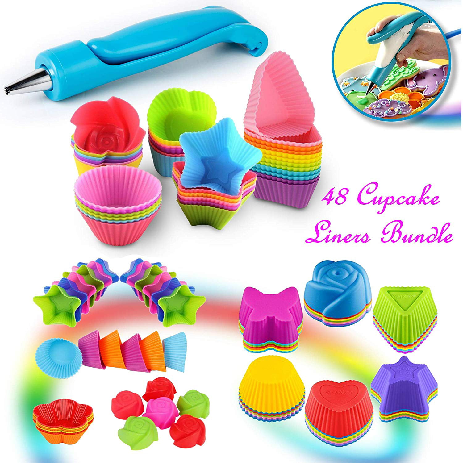 Silicone Cupcake Liners Kitchen Baking Cups Cupcake Liners Muffin Cake Molds 
