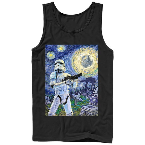 Men's Star Wars Stormtrooper Starry Night Tank Top Black Large