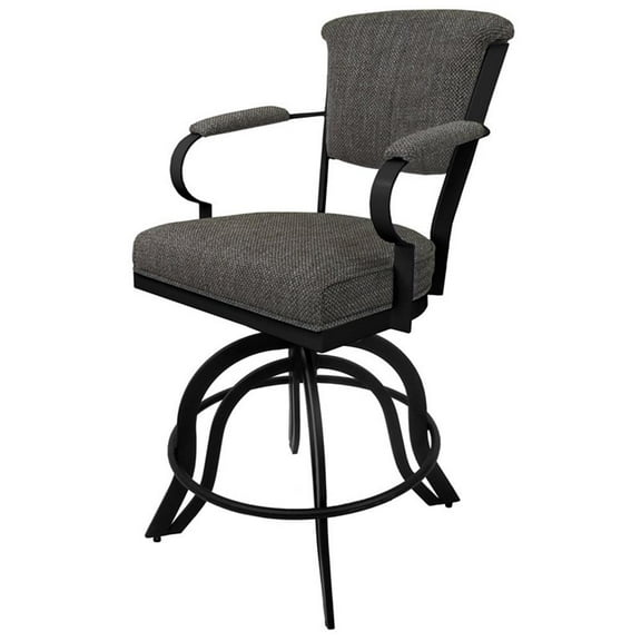 Miami 30" Metal Bar Stool - A Base - Plumley Cocoa - Black
