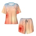 thumbnail image 5 of "Wukai The Sunset of Dandelion Women's Pajama Set - Short-Sleeve Top and Shorts with Elastic Waistband and Pockets for Loungewear, Yoga, and Casual Wear-X-Large, 5 of 8