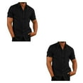 thumbnail image 4 of stanreset 1/2/3 Fête Randonnée Chemise Homme Simple Boutonnage Été Chemises à Manches Courtes Polyester Mode Cadeau d'Anniversaire Noir L 2 Pcs, 4 of 6