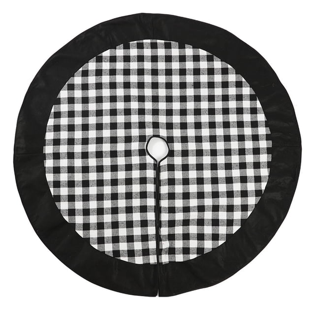Gupgi Christmas Tree Skirt with Plaid Pattern, Farmhouse Decoration