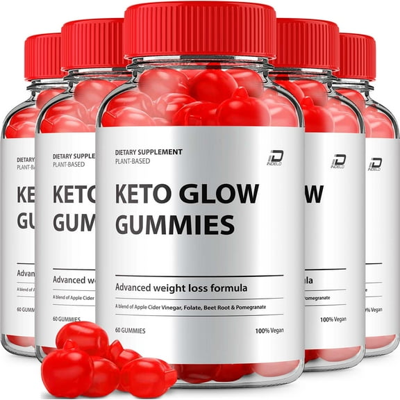 Keto Glow Keto ACV Gummies Supplement – KetoGlow ACV Gummy Apple Cider Vinegar 1000MG, 5 Pack, 300 Gummies