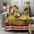 thumbnail image 2 of Farmhouse Rooster Blanket Soft Cozy Warm Throw Blanket for Couch, Plush Fuzzy Flannel Fleece Blankets for Sofa, Vintage Rustic Plants Oil Painting Bed Blankets Lightweight Gifts for Women, 30"x40", 2 of 9