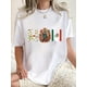thumbnail image 1 of Camiseta de cuello redondo de moda para mujer con estampado geométrico "MOM", tejido de punto de algodón informal, cómoda para todo el año. Divertida camiseta de manga corta con diseño creativo de ban, 1 of 6