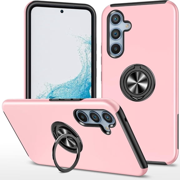 360 Rotating Ring Grip Hybrid Case for Samsung Galaxy A16 5G - Pink