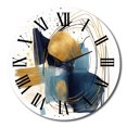 thumbnail image 2 of Designart "Regal Dark Blue and Gold Strokes XVI" Modern Geometric Oversized Wall Clock, 2 of 6
