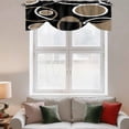 thumbnail image 2 of Black Brown Tie Up Valance Curtains for Windows, Kitchen Curtains Window Treatments, White Circle Modern Minimalist Geometric Short Window Shades Valances for Bedroom Bathroom Cafe 42"x12", 2 of 8