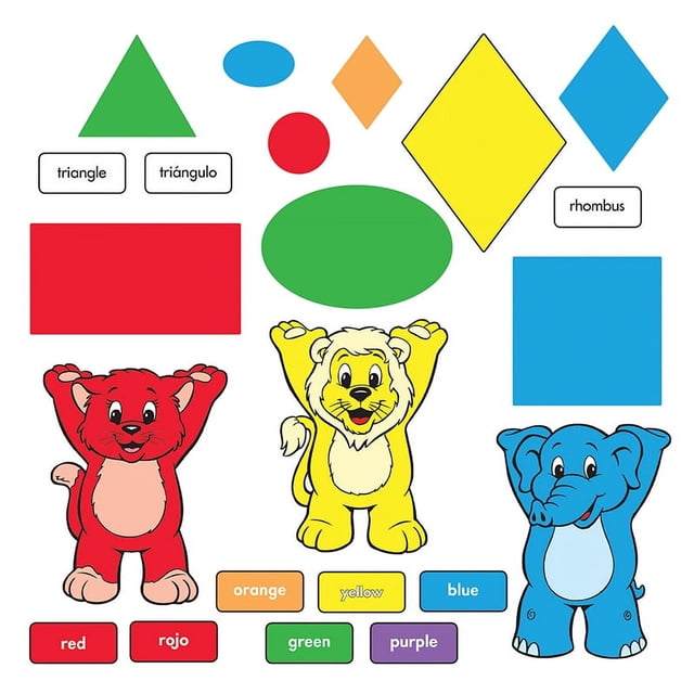 Jeu de Tableaux d'Affichage Couleurs et Formes (En/Sp)