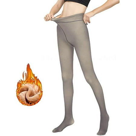 

shuwee Fleece Lined Tights Women Leggings Thermal Pantyhose Fake Translucent Tights Opaque High Waisted Winter Warm Sheer Tight